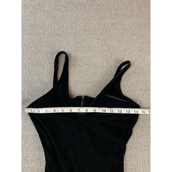 Vintage Atria Dress Velvet Formal Maxi Sleeveless Black Size Medium - Picture 5 of 7